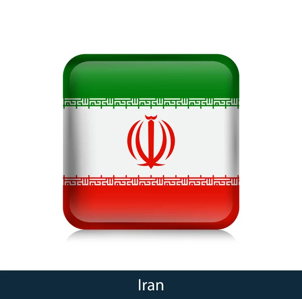 Iran - Distintivo quadrato lucido — Vettoriale Stock