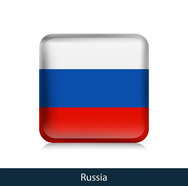 Russia - Distintivo quadrato lucido — Vettoriale Stock