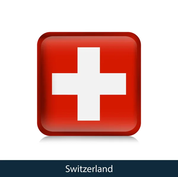 Schweiz - Square glansigt badge — Stock vektor