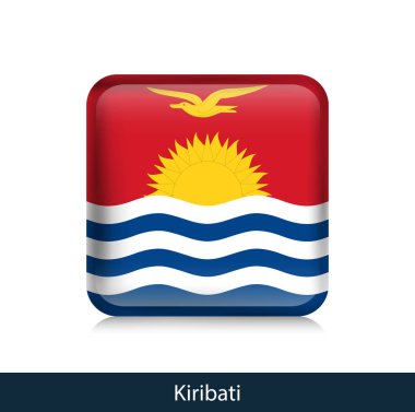Bayrak Kiribati - parlak rozet kare