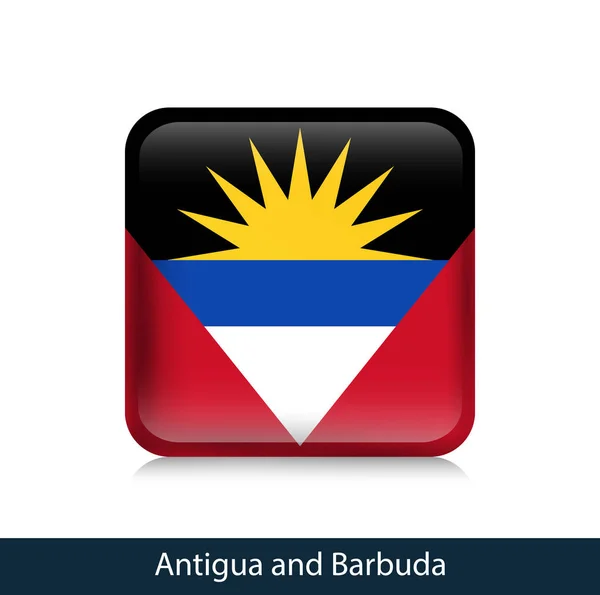 Flag of Antigua and Barbuda - Square glossy badge
