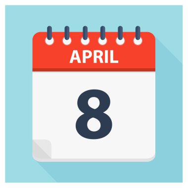 8 Nisan - takvim simgesini - takvim tasarım şablonu
