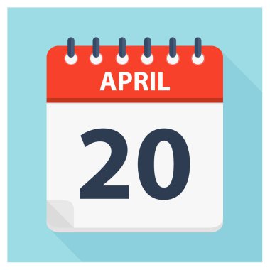 20 Nisan - takvim simgesini - takvim tasarım şablonu