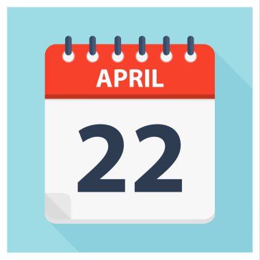 22 Nisan - takvim simgesini - takvim tasarım şablonu