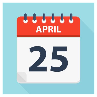 25 Nisan - takvim simgesini - takvim tasarım şablonu