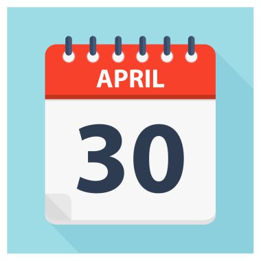 30 Nisan - takvim simgesini - takvim tasarım şablonu