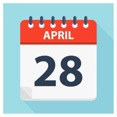 28 Nisan - takvim simgesini - takvim tasarım şablonu