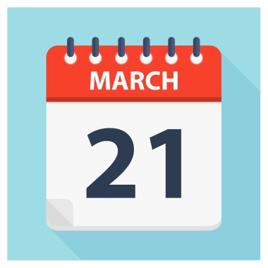 21 Mart - takvim simgesini - takvim tasarım şablonu