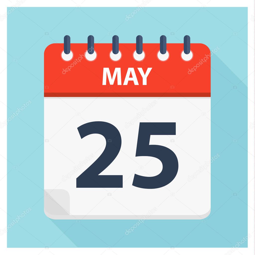 May 25 - Calendar Icon - Calendar design template