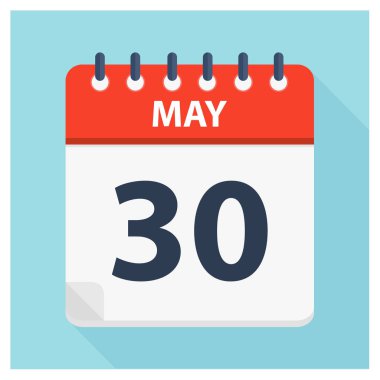 30 Mayıs - takvim simgesini - takvim tasarım şablonu