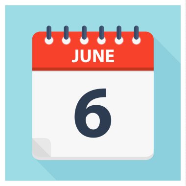 6 Haziran - takvim simgesini - takvim tasarım şablonu