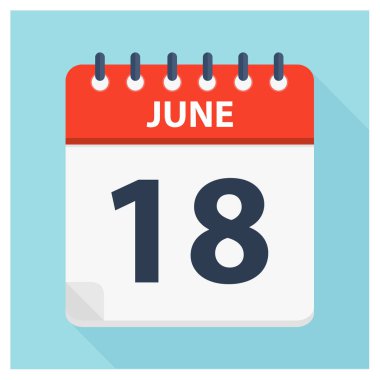 18 Haziran - takvim simgesini - takvim tasarım şablonu