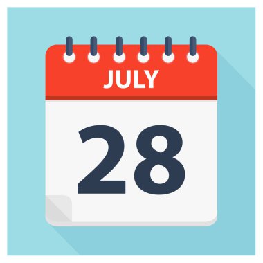 28 Temmuz-takvim simgesi-takvim tasarım şablonu