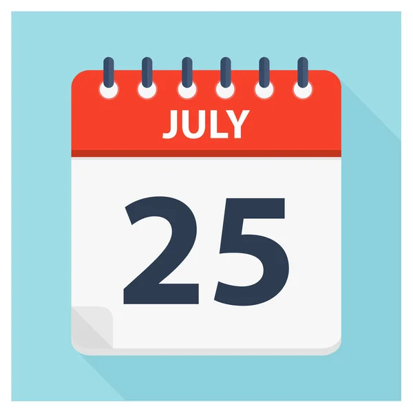July 25 - Calendar Icon - Calendar design template