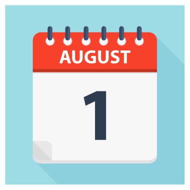 1 Ağustos-takvim simge-takvim tasarım şablonu