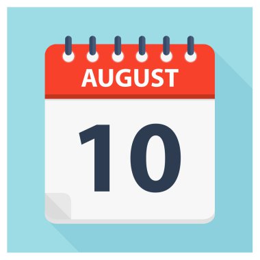 10 Ağustos-takvim simge-takvim tasarım şablonu