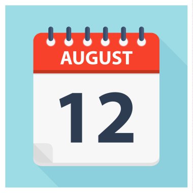 12 Ağustos-takvim simge-takvim tasarım şablonu