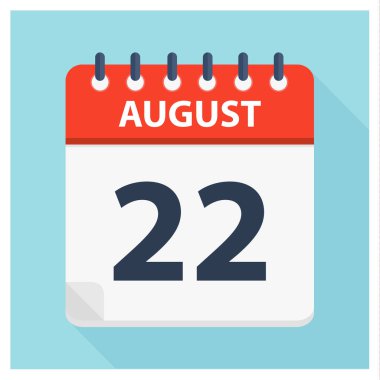 22 Ağustos-takvim simge-takvim tasarım şablonu