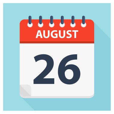 26 Ağustos-takvim simge-takvim tasarım şablonu