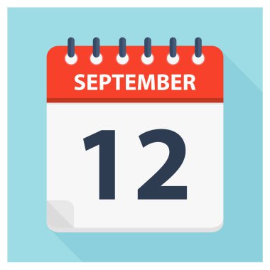 12 Eylül-takvim simgesi-takvim tasarım şablonu