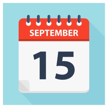 15 Eylül - takvim simgesini - takvim tasarım şablonu