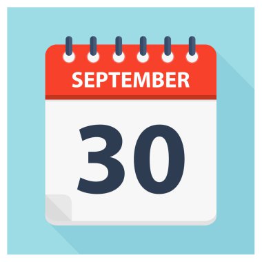 30 Eylül-takvim simgesi-takvim tasarım şablonu