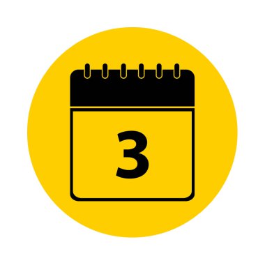 3 takvim sarı vektör simgesi