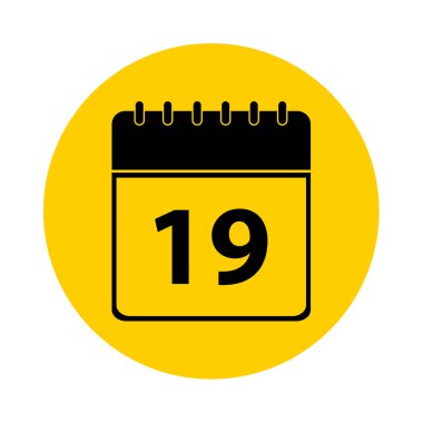 19 takvim sarı vektör simgesi