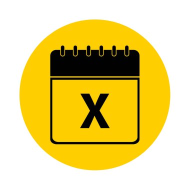 X-günü takvimi sarı vektör simgesi