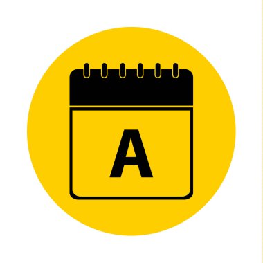 Bir gün takvim sarı vektör simgesi mektup