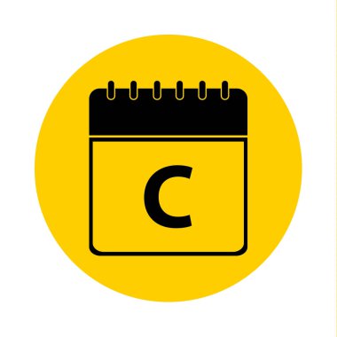 C harfi gün takvim sarı vektör simgesi
