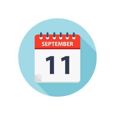 11 Eylül - Takvim Simgesi - Yuvarlak Takvim tasarım şablonu