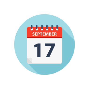 17 Eylül - Takvim Simgesi - Yuvarlak Takvim tasarım şablonu