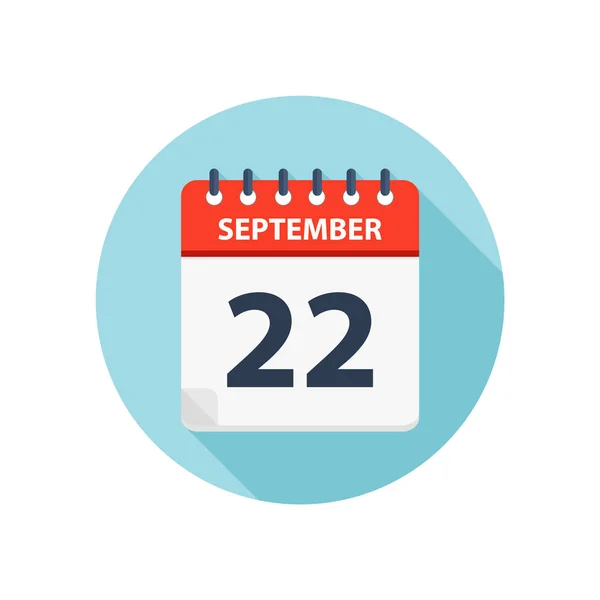 22 september-kalenderpictogram-ronde kalender ontwerpsjabloon — Stockvector