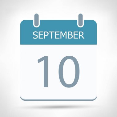 10 Eylül - Takvim Simgesi - Takvim düz tasarım şablonu