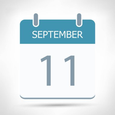 11 Eylül - Takvim Simgesi - Takvim düz tasarım şablonu