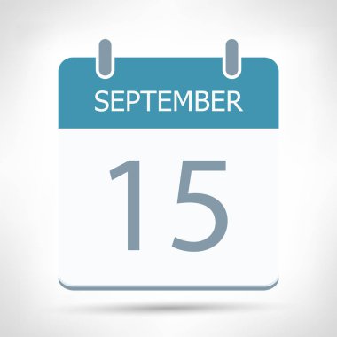 15 Eylül - Takvim Simgesi - Takvim düz tasarım şablonu