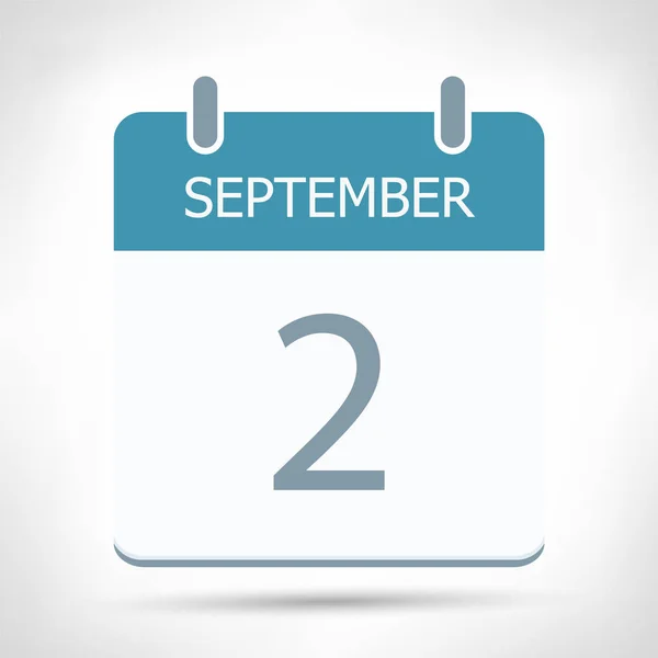 2 september-kalender icoon-Kalender plat ontwerpsjabloon — Stockvector