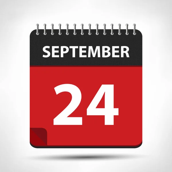 24 september - kalender-ikonen - Kalender formgivningsmall — Stock vektor