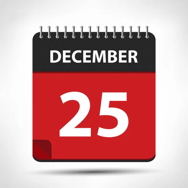 25 december-kalender icoon-Kalender ontwerpsjabloon — Stockvector