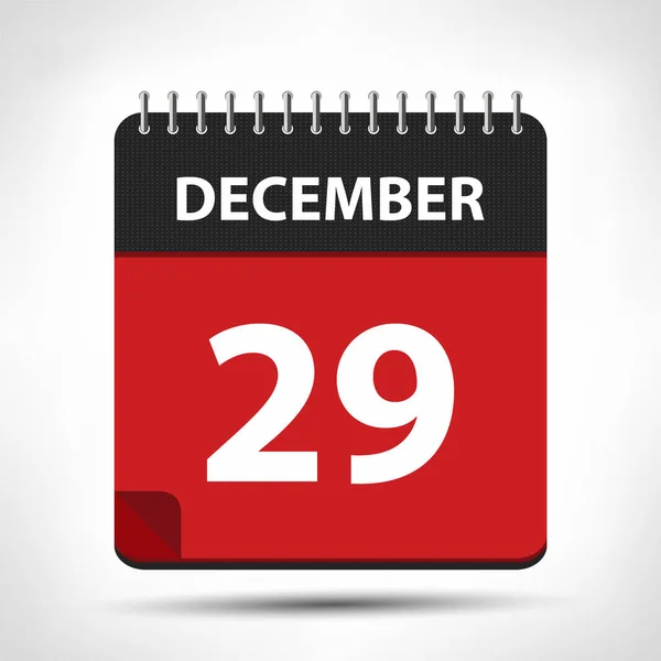 29 december-kalender icoon-Kalender ontwerpsjabloon — Stockvector