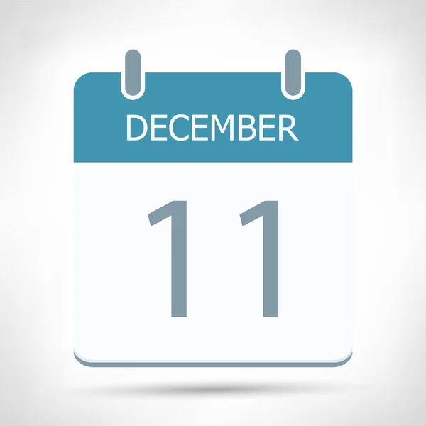 Dezember 11 - Kalendersymbol - Kalender flache Designvorlage — Stockvektor