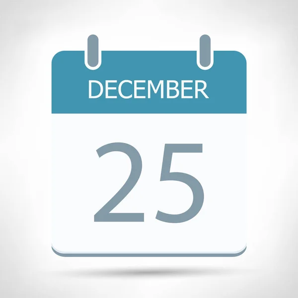 25 december-kalender icoon-Kalender plat ontwerpsjabloon — Stockvector