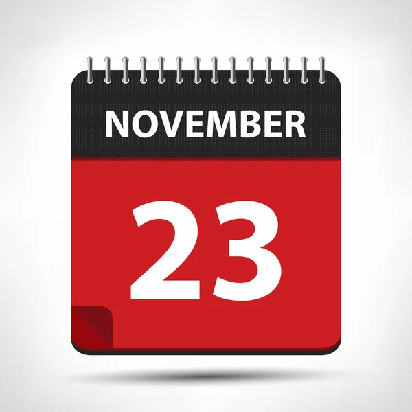 23 november-kalenderikon-mall för kalender design — Stock vektor