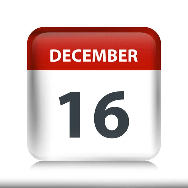 16 december-glansig kalenderikon-mall för kalender design — Stock vektor