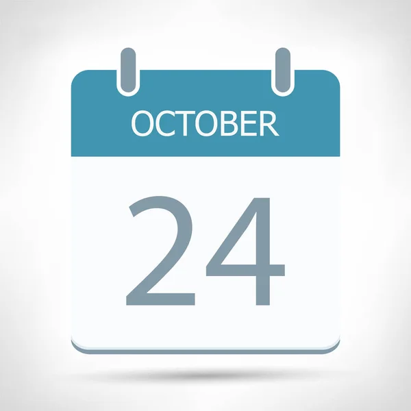 24 октября - Календарь икона - Календарь плоский шаблон дизайна — стоковый вектор