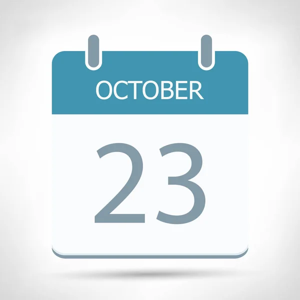 23 октября - Календарь икона - Календарь плоский шаблон дизайна — стоковый вектор