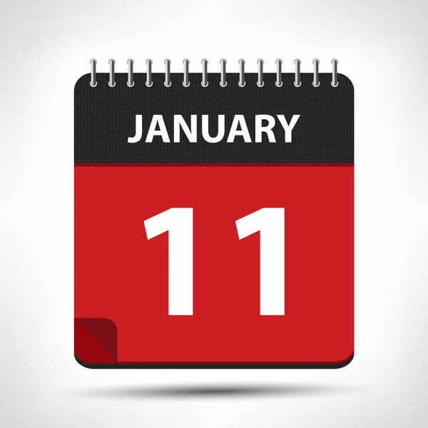 January 11 - Calendar Icon - Calendar design template — Stock Vector