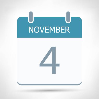 4 Kasım - Takvim Simgesi - Takvim düz tasarım şablonu