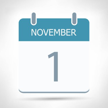 1 Kasım - Takvim Simgesi - Takvim düz tasarım şablonu